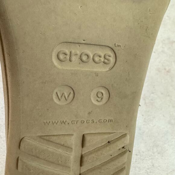 Crocs Womens Sanrah Strappy Wedge Slide Flip Flop Sandal Beige Size 9 - Picture 12 of 12